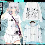 熱賣 AWSL虛擬主播短袖 VTUBER白上吹雪印象T恤HOLOLIVE二次元衣服周邊2022新款 透氣 舒適 體恤 動