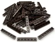 Lego 50 New Dark Brown Plates 1 x 6 Stud Parts
