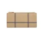 OROTON MUSE CHECK SLIM ZIP WALLET Beige New In Box Windowpane Check RRP $199