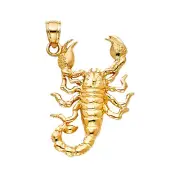 14K Yellow Gold Scorpion Pendant for Necklace or Chain