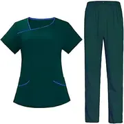 [Wzmzjy] Men Women Scrub Set, Nursing Scrub Uniform And Scrub Pants, Breathable, Unisex, Suit