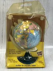 Vintage Pride Student Desktop World Globe and Pencil Sharpener New Sealed