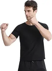 Walopola Men Sauna T-shirts, Heat Trapping Sweat Shapewear Top, Heat Trapping Sweat Compression Vest, Sauna Suit, Gym Slimming Exercise Clothes