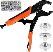 144pcs Snap Fastener Tool Kit Heavy Duty Snap Button Tool Metal Button Snap Fasteners for Clothing Crafting Sewing Leather Snaps Buttons for Sewing and Crafting