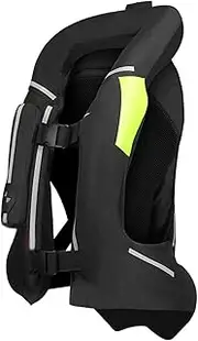 Air-Bag Vest with Reflective Strip Motocross, Airbag Vest Jacket Airbag Moto,Black,L,Green-XXL