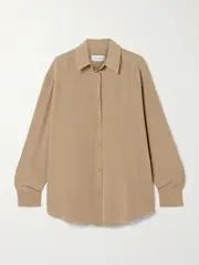 [Matteau] Matteau - Silk Crepe De Chine Shirt - Beige - 2 2 Neutrals