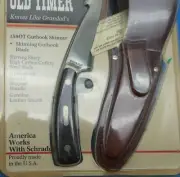 Schrade USA made {158OT} Old Timer-"Guthook Skinner" Knife-Sheath/Papers-Clampac