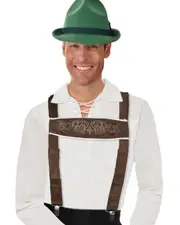 Brown Lederhosen Oktoberfest Suspenders