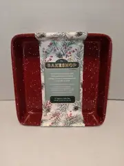 The Bakeshop by Masterclass 9" Square Cake Pan Red & White Non-Stick