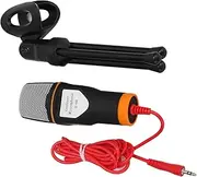 XUMIUZIY Condenser Microphone, 3.5MM Stereo Wired Noise Reduction Condenser Computer Microphone Recording Studio Singing Pro Design for Computer