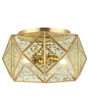 JONATHAN Y Violet 2-Light Industrial Vintage 12in Iron/Glass LED Flush Mount