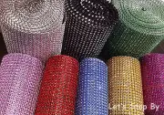 Diamond Rhinestone Ribbon Mesh Wrap Wedding Party Floral Decorations Supplies