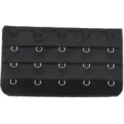 Black 5 Rows Hook and Eye Tape Extension Bra Strap Extender 5 Pcs for Women R6M5