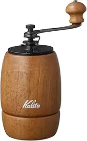 Carita Kalita Coffee Grinder Wood Hand Grinder Manual Brown KH-9#42121 Antique Coffee Grinder Small Outdoor Camping Adjustable Grinder with Lid