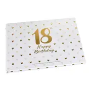LMD 18th Sweet Heart Guest Book w/ Gold Text Cardboard Rectangle 23x18cm