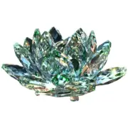 Crystal Lotus Flower Figurine Valentine Wedding Decor Glass Craft8789