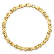 14k solid yellow gold kisses charm bracelet