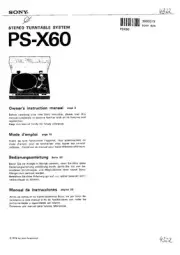 Sony PS-X60 Turntable Owners Manual