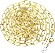 uxcell 19 Feet Lighting Chain for Hanging Lamp, Chandelier Chain Light Fixture Chain Load Capacity 65 Lbs for Pendant Light, Ceiling Fan, Gold