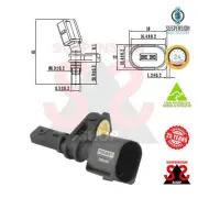 Front Axle Right Abs Sensor, Wheel Speed Suit AUDI A3 1.4 TSI A3 Convertible