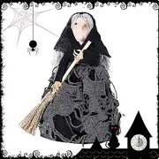 Witches Broom Wizard Scary Decoration,Vivid Halloween Decoration on Broom | Halloween Decoration Unique Handcrafted Halloween Doll Halloween Decoration Props