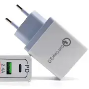 2PCS QC3.0 PD Type C Fast Charging USB Charger Adapter For iPhone 11 Pro Huawei P30 Mate 30 Xiaomi 9 Pro S10+ Note10