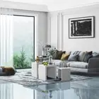 Artiss Set of 3 White Glossy Nesting Tables Coffee Drinks Storage Apartment Room