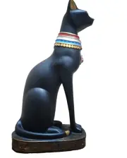 Heavy Stone Black color Goddess Bastet Cat Isis ANTIQUE ANCIENT EGYPTIAN Statue