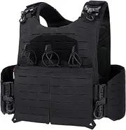 YAKEDA Tactical Weighted Vest With Quick Release Buckle Airsoft Outdoor Vest Back Ziiper Combination with Backpack