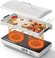 Double Induction Cooker Multi-Burner Electric Ceramic Cooker Embedded Desktop Electric Stove High-Power Barbecue Grill Two-in-One Dual Zone Independent Control