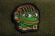 Pepe Frog tankman embroidered patch.
