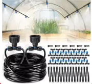 NEW! 118FT Greenhouse Garden Drip Irrigation & Misting System with 1/4" Tubing