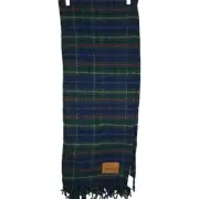 Pendleton Vintage Virgin Wool Throw Blanket 52x66 Blue Green Red Plaid Fringe