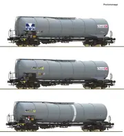 Roco Millet Zacns Bogie Tank Wagon Set (3) VI HO Gauge RC6600091
