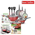 Versatile Induction Compatible Cookware Set - 12-Piece Nonstick Elegance