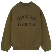 Fear of God Essentials Fleece Crewneck (FW24) "Olive"