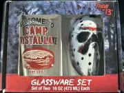 FRIDAY THE 13TH JASON HORROR MOVIE 2 PACK GLASSWARE PINT GLASS SET NEW