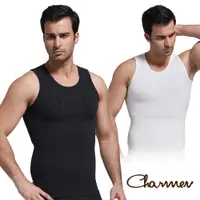 在飛比找PChome24h購物優惠-【Charmen】竹炭工型交叉挺背束胸背心 男性塑身衣(兩色