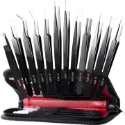 Antonki 12 Pack Tweezers, Precision Tweezers Set, Craft Tweezer Kit, Soldering T