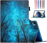 MOKASE Case for 2022 Samsung Galaxy Tab A8 10.5 Inch, PU Leather Case with Stand, Smart Auto Sleep Wake Cover with Pen Holder for 10.5" Galaxy Tab A8 [SM-X200/X205/X207], Blue Forest