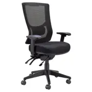 Buro Metro II Ergonomic Office Chair High Back Mesh Seat Slide Nylon Base with Arms (Black)