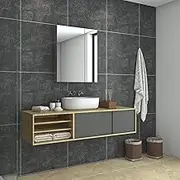 ELEGANT Shower Mirror Cabinet,Stainless Steel Bathroom Cupboard,Medicine Storage Polished Wall-Mounted Mirrors,600x720mm