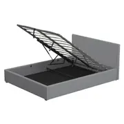 Milano Luxury Gas Lift Bed with Headboard (Model 1) Grey No.28 (Single, King Single, Double, Queen, King)