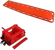 Plastic life board,First Responder Backboard Spine Board Stretcher Immobilization with Head Bed and Spider Straps (Orange)(A)
