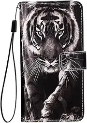 [SYSSRQMS] Case for Tecno Spark 40 4G, Beautiful Painted Pattern PU Leather Case, Wrist Strapanti Card Slot Protection Cover for Tecno Spark 40 4G