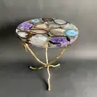 Natural Mix Wild Agate Console End Table Top Hallway Side Corner Drink Table Top