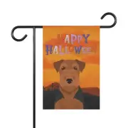 Welsh Terrier Dog Halloween Garden Flag
