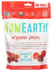 Yummy Earth Organic Pops Sweet On Simple Assorted Flavor 40 Ct 8.5 oz Case of 12