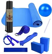 Yoga Mat Set - Exercise Mat with Yoga Blocks,Fitness Equipment for Women and Men, Includes Latex Resistance Band, Stretching Band