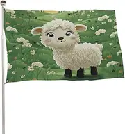 Cute Cartoon Sheep Garden Flags Yard Flags Outdoor Heavy Duty Spun Polyester Welcome Garden Flag Seasonal Garden Flags House Flag Porch Flag Spring Garden Flag for Outside 35x59 in